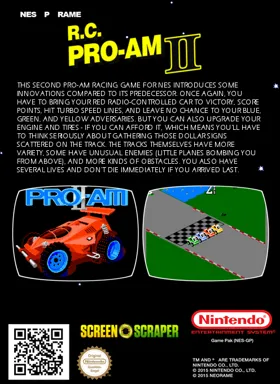 R.C. Pro-Am II (Europe) box cover back